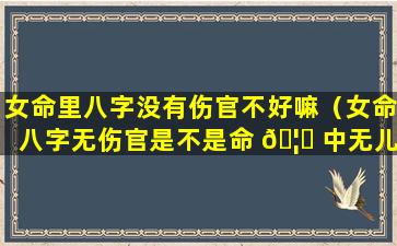 女命里八字没有伤官不好嘛（女命八字无伤官是不是命 🦋 中无儿子）